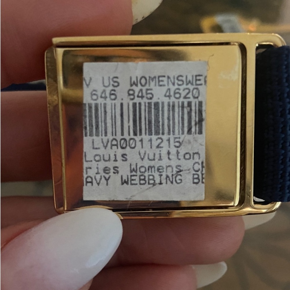 Louis Vuitton Gold Buckle with Navy Strap - Picture 5 of 5